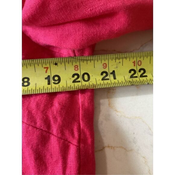 JM Collection 100% Flax Linen Embroidered Top Sz 10 Pink - Picture 8 of 9